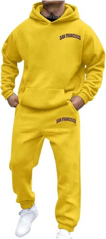 JiXiang Mens Jogging Suits 2 Piece Set Men's Casual Tracksuit Hoodie Sweatsuit Sets Athletic Jogging Suits Running Sport Sets in Saudi Arabia