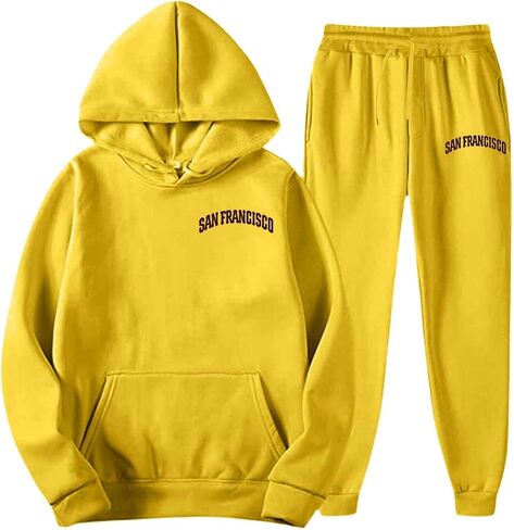 JiXiang Mens Jogging Suits 2 Piece Set Men's Casual Tracksuit Hoodie Sweatsuit Sets Athletic Jogging Suits Running Sport Sets in Saudi Arabia