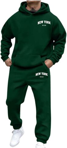 JiXiang Mens Jogging Suits 2 Piece Set Men's Casual Tracksuit Hoodie Sweatsuit Sets Athletic Jogging Suits Running Sport Sets in Saudi Arabia