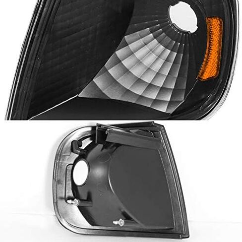AKKON - For 1997-2003 Ford F150 F250 Light Duty Expedition Black Headlights + Black Corner Siganl Lights Pairs in Saudi Arabia
