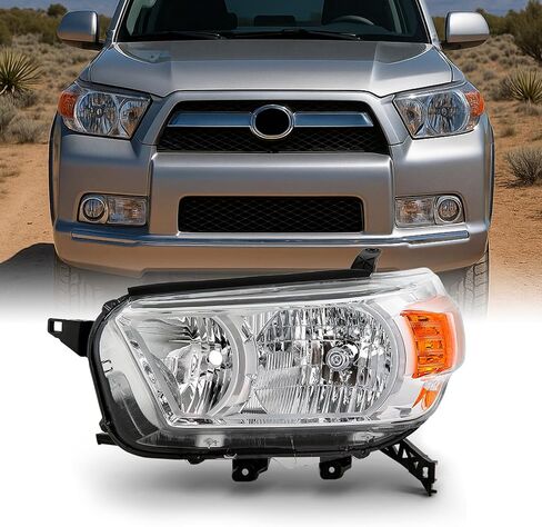 AKKON - Fits 2010 2011 2012 2013 Toyota 4Runner [Halogen Type] without Trail Package Chrome Headlights Left+Right Pair in Saudi Arabia