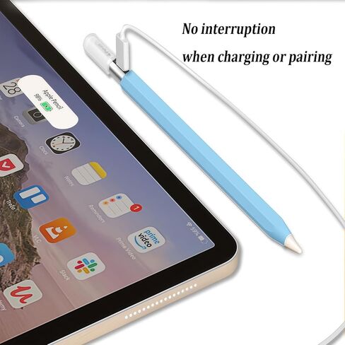 حافظة من السيليكون لقلم Apple (USB-C) من siduater، ملحقات حافظة جلدية خفيفة للغاية للقلم، حامل مقبض قلم رصاص ناعم ومضاد للانزلاق، يدعم المرفق المغناطيسي، أسود in Kuwait