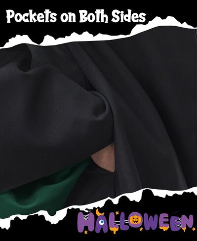 Kidukso Wizard Robe Adult Wizard Cloak with Tie Unisex Wizard Costume Hooded Uniform Magical Witch Robe Cloak Cape in Kuwait