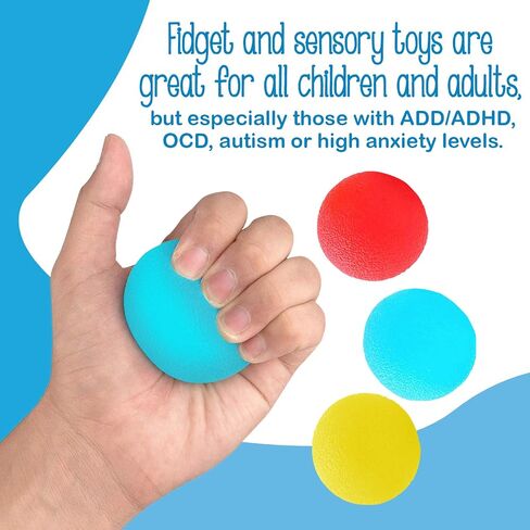Squishy Stress Balls from The Original Monkey Noodle - 3 Pack - Sensory Toys for Kids with Unique Needs - Fosters Creativity, Focus, and Fun - Great for Classrooms, Home, and Playtime (3 Colors) in Saudi Arabia