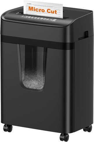 Bonsaii 12 Sheet Paper Shredder for Home Office, Heavy Duty Shredder with 5.5 Gal Pullout Bin, 15 Mins Running Time, Cross Cut Shredder for CD, Credit Card, Document, Mail P-4 Security Level in Saudi Arabia