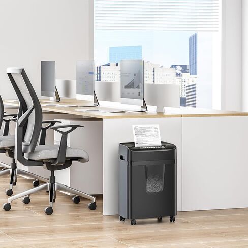 Bonsaii 12 Sheet Paper Shredder for Home Office, Heavy Duty Shredder with 5.5 Gal Pullout Bin, 15 Mins Running Time, Cross Cut Shredder for CD, Credit Card, Document, Mail P-4 Security Level in Saudi Arabia