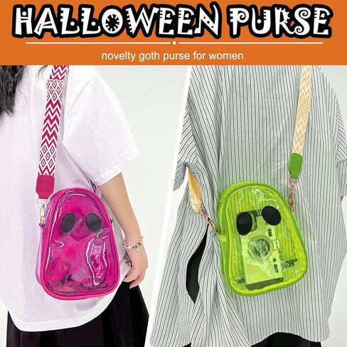 محفظة كروس شفافة على شكل قرع الهالوين، حقيبة كتف شفافة مبتكرة للموسم المخيف للنساء in Kuwait