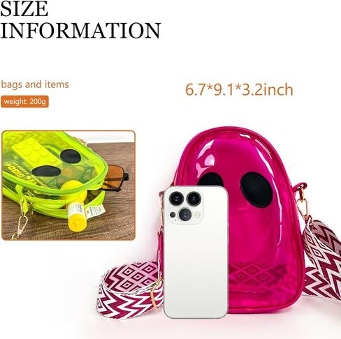 محفظة كروس شفافة على شكل قرع الهالوين، حقيبة كتف شفافة مبتكرة للموسم المخيف للنساء in Kuwait