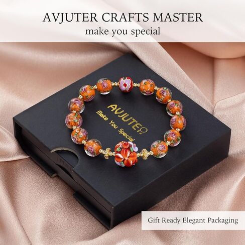 Glow in The Dark Beaded Bracelets - Firefly Beads Stretch Bracelet for Women Girls - Murano Glass Jewelry Friendship Bracelets Teacher Appreciation Gifts in Saudi Arabia