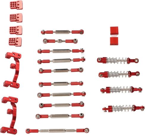 Aluminum Alloy RC Car Upgrade Spare Kit Shocks Absorber, Easy to Install and Disassemble, Applicable for WPL C24 C14 C14K C24K RC Car (Black) in Kuwait