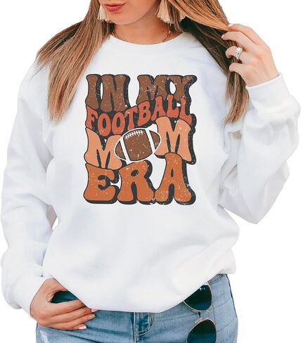 Olive Loves Apple Retro Distressed In My Football Mom Era Sweatshirt Comfy Sports Mama Game Day in Saudi Arabia