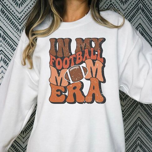 Olive Loves Apple Retro Distressed In My Football Mom Era Sweatshirt Comfy Sports Mama Game Day in Saudi Arabia