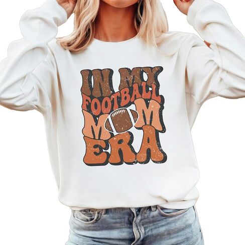 Olive Loves Apple Retro Distressed In My Football Mom Era Sweatshirt Comfy Sports Mama Game Day in Saudi Arabia