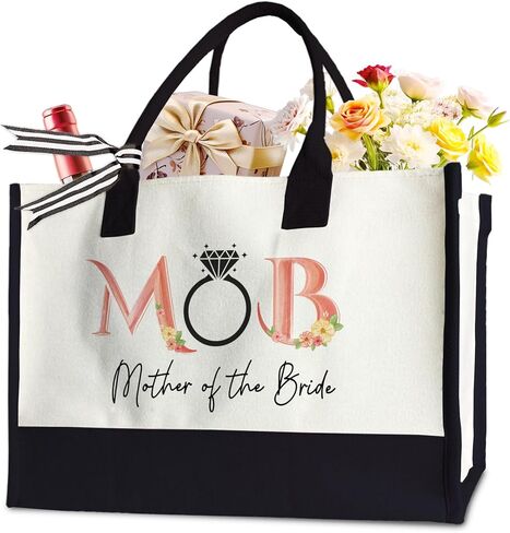 50th Birthday Tote Bag for Woman, 50 & Fabulous Bag for Grandma Wife Sister Mom, 17 x 11.8 x 7 Inches in Kuwait