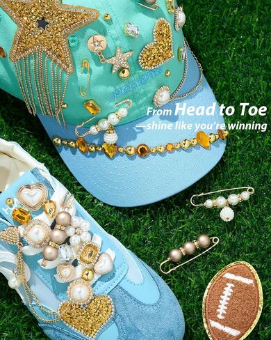 DoDoBeads 60 Pcs Junk Socks Charms Kit, Gold Charms for Socks, Brooches and Pins for Women, Charms for Socks Safety Pin, Junk Charms for Socks, Pearl Sock Charms, Rhinestone Junk Socks Charms in Kuwait