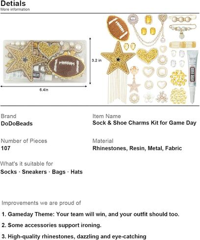 DoDoBeads 60 Pcs Junk Socks Charms Kit, Gold Charms for Socks, Brooches and Pins for Women, Charms for Socks Safety Pin, Junk Charms for Socks, Pearl Sock Charms, Rhinestone Junk Socks Charms in Kuwait