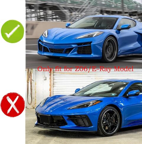 4 قطع من اللوحات الطينية الأمامية والخلفية لسيارة Chevy Corvette c8 Z06/E-Ray 2020-2025 نموذج الجسم العريض بدون واقيات طين الحفر من بلاستيك ABS (أسود لامع) in Kuwait