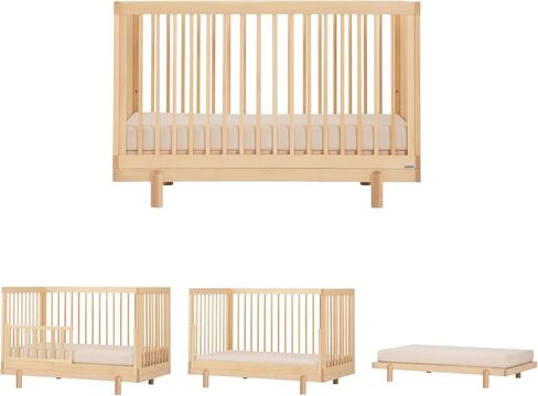 Dadada Baby Bliss 4-in-1 قابلة للتحويل سريرًا قابلاً للتحويل إلى سرير وأرضي صغير-مصنوع في إيطاليا ، معتمد من Greenguard Gold ، وإنهاء آمن للأطفال ، وخشب الزان المستدام ، والتصميم الحديث ، و 4 آفاق قابلة للتعديل (طبيعي) in Kuwait