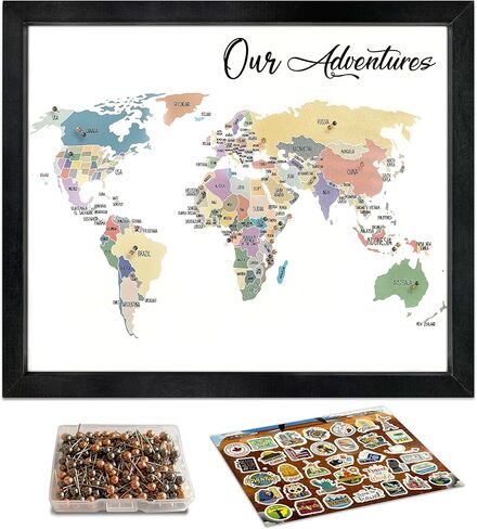 خريطة سفر flinelife USA مؤطرة بدبابيس، 12X10، خريطة سفر مغامراتنا، لوحة دبوس لخريطة السفر لـ 50 ولاية، خريطة سفر مثالية لهدية الأزواج in Kuwait