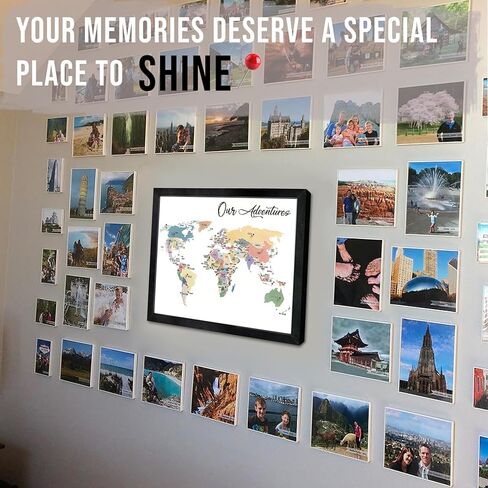 خريطة سفر flinelife USA مؤطرة بدبابيس، 12X10، خريطة سفر مغامراتنا، لوحة دبوس لخريطة السفر لـ 50 ولاية، خريطة سفر مثالية لهدية الأزواج in Kuwait