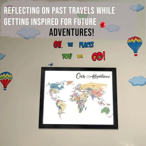 خريطة سفر flinelife USA مؤطرة بدبابيس، 12X10، خريطة سفر مغامراتنا، لوحة دبوس لخريطة السفر لـ 50 ولاية، خريطة سفر مثالية لهدية الأزواج in Kuwait