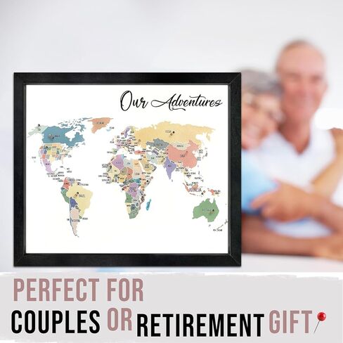 خريطة سفر flinelife USA مؤطرة بدبابيس، 12X10، خريطة سفر مغامراتنا، لوحة دبوس لخريطة السفر لـ 50 ولاية، خريطة سفر مثالية لهدية الأزواج in Kuwait