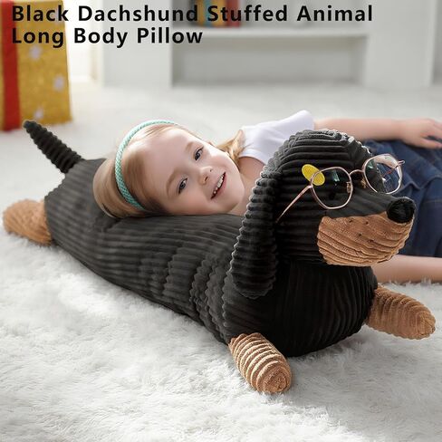 36 بوصة كلب داشهند محشو على شكل حيوان قطيفة، وسادة جسم كلب وينر طويلة، ألعاب دشهند كبيرة لطيفة ومضحكة ديكور هدية مثالية للأطفال in Kuwait