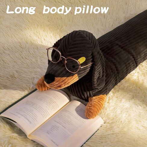 36 بوصة كلب داشهند محشو على شكل حيوان قطيفة، وسادة جسم كلب وينر طويلة، ألعاب دشهند كبيرة لطيفة ومضحكة ديكور هدية مثالية للأطفال in Kuwait