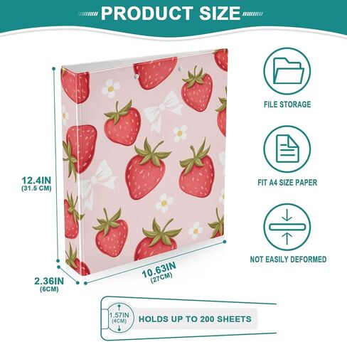 3 Ring Binder 1.5 Inch Ring Kawaii Cute Cats Butterfly Binder Organizer for Letter Size Paper Cute Decorative Hardcover Round Ring Binders for School Office and Home in Kuwait