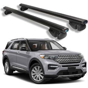 قضبان متقاطعة لحامل السقف قابلة للقفل لسيارة Ford Explorer 2020 2021 2022 2023 2024 2025، قضبان سقف من الألومنيوم شديدة التحمل مضادة للسرقة وقضبان عرضية على السطح وقضبان حمل الأمتعة، فضي in Saudi Arabia