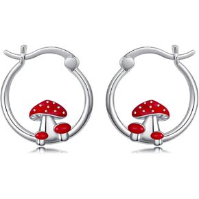 925 Sterling Silver Animal Hoop Earrings for Women Horse/Black Cat/Bunny/Bat/Mushroom Earrings Jewelly Birthday Christmas Gifts for Women Animal Fans in Kuwait