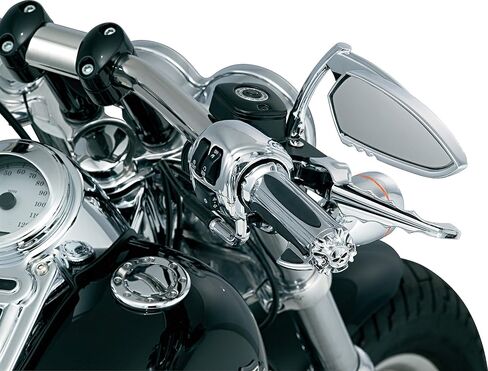 Kuryakyn 6295 Premium Handlebar Grips with Zombie End Caps and Throttle Boss for Dual Cable Throttle Control: 1982-2019 Harley-Davidson Motorcycles, Chrome, 1 Pair in Kuwait