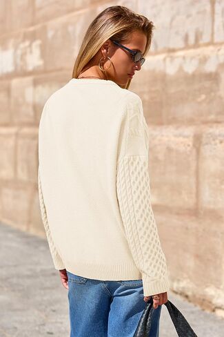 Arach&Cloz Women's Wool Blend Cable Knit Fall Winter Chunky Oversized Sweaters 2025 in Saudi Arabia
