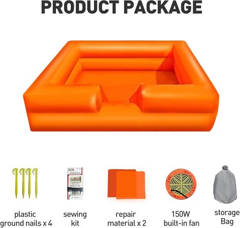 WARSUN Foam Ball Pit- Blue Ball Pit 10x10Ft with Built-in Fan Ball Pit Inflatable for for Kids Toddlers, Hours of Fun Activity in Kuwait