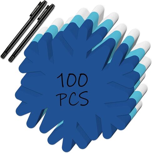 Qilery 100 Pcs Large Paper Snowflakes Cutouts with 2 Pcs Marker Pens Winter Snowflakes Bulletin Board Cutouts for Classroom Decor Xmas Winter Party Supplies in Saudi Arabia