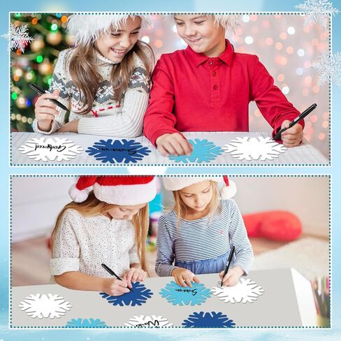 Qilery 100 Pcs Large Paper Snowflakes Cutouts with 2 Pcs Marker Pens Winter Snowflakes Bulletin Board Cutouts for Classroom Decor Xmas Winter Party Supplies in Saudi Arabia