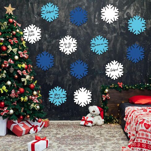 Qilery 100 Pcs Large Paper Snowflakes Cutouts with 2 Pcs Marker Pens Winter Snowflakes Bulletin Board Cutouts for Classroom Decor Xmas Winter Party Supplies in Saudi Arabia