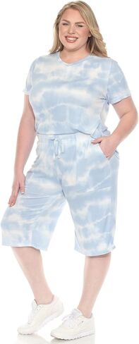 white mark Women's Soft Capri Pajama Lounge Set in Saudi Arabia