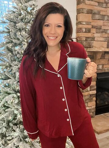 Women's Pajama Sets Long Sleeve Button Down Sleepwear Soft Pjs Lounge Sets for Women 2 Piece in Saudi Arabia