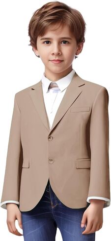 سترة بدلة ضيقة للأطفال الصغار والأولاد، معطف رسمي كلاسيكي، ملابس غير رسمية، معطف رياضي باللون الأزرق الملكي، سترة عمل للأولاد in Kuwait