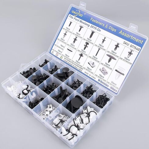 OAUTOO 190pcs fits Ford Mustang 2015-On Auto Body Interior and Exterior Retainer Fastener Clip Assortment in Saudi Arabia