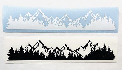 Decal Car Truck Mountain and Trees Window Emblem Graphic and great for Gifts 8.11" x 1.53" (Gloss White) in Saudi Arabia