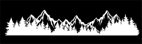 Decal Car Truck Mountain and Trees Window Emblem Graphic and great for Gifts 8.11" x 1.53" (Gloss White) in Saudi Arabia