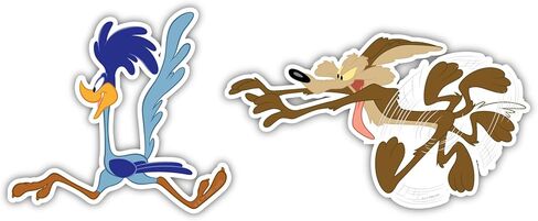 ملصقات ديناميكية مرخصة رسميًا من Elektroplate Wile E. Coyote & Road Runner | ملصقات فينيل ممتازة لجميع الأحوال الجوية للسيارة وزجاجة المياه والكمبيوتر المحمول والهاتف | صنع في الولايات المتحدة الأمريكية | مجموعة من 2 in Saudi Arabia