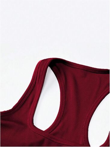 SHENHE Women's Ribbed Knit Rhinestone Letter Print Racerback Y2k Crop Tank Top in Saudi Arabia