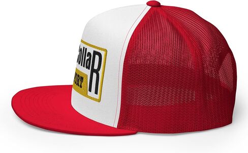 NG Support Blue Collar Embroidered Flat Bill Trucker Hat High Crown Adjustable Cap in Saudi Arabia