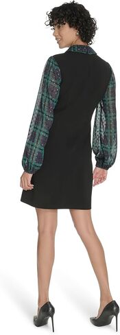 Tommy Hilfiger Womens Long Sleeves Collared V Neck Shift Dress in Saudi Arabia