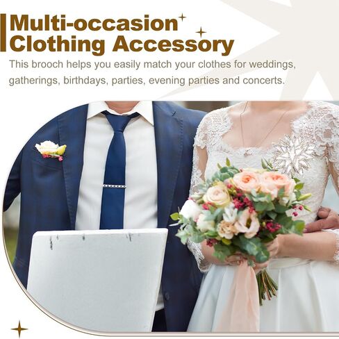 PATIKIL Flower Brooch Pin for Women, Rhinestone Rose Flower Brooch Dainty Fabric Floral Boutonnieres Corsage Lapel Pins for Women Wedding Party Dance Gift Clothes Accessories in Saudi Arabia