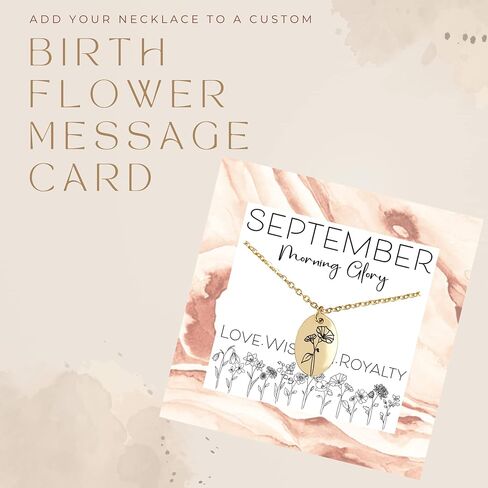 Mother's Day Birth Flower Name Necklace Personalized 18K Gold Plated Birth Month Flower Necklace Dainty Flower Necklace Custom Jewelry Birthday Gift for Women in Saudi Arabia