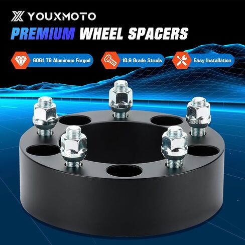 Youxmoto 4PCS 5X5.5 2inch Wheel Spacers 108mm Center Bore Fit for Dodge Ram 1500 B1500 D150 Ramcharger W150 E150 F100 F150 CJ3 CJ5 CJ6 CJ7, 5x139.7mm Wheel Adapters with 1/2-20 Studs in Saudi Arabia